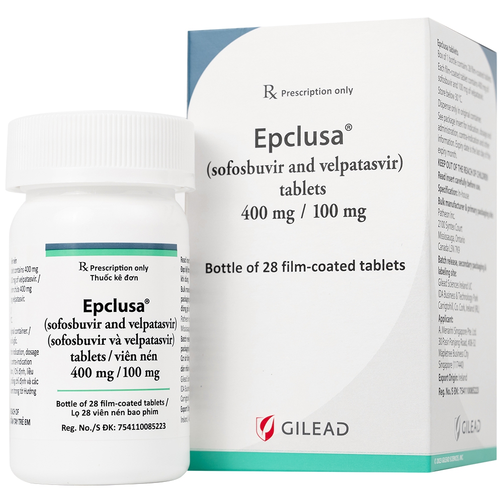 Thuốc Epclusa chứa 400mg Sofosbuvir