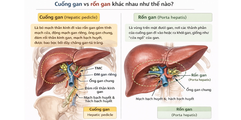 Cuống gan và rốn gan khác nhau như thế nào?