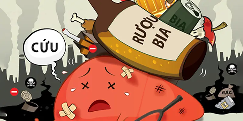 Uống rượu bia nhiều sẽ gây ra suy dinh dưỡng gây xơ gan