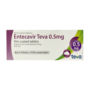 Entecavir Teva 0.5mg điều trị viêm gan B 30 viên