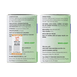 Hepa-Taf 25mg BRV điều trị bệnh viêm gan siêu vi B mạn tính 30 viên