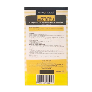 Milk Thistle 500mg Mason Natural tăng cường chức năng gan 60 viên
