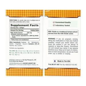 Milk Thistle Extract Nature's Bounty hỗ trợ tăng cường chức năng gan, bảo vệ gan 50 viên