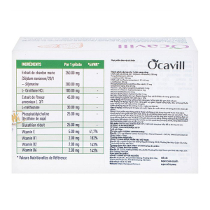 Ocavill hỗ trợ tăng cường chức năng gan, giải độc gan, bảo vệ gan 60 viên