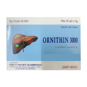 Ornithin 3000 Armephaco điều trị rối loạn chức năng gan 20 gói