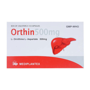 Orthin 500mg Mediplantex điều trị hội chứng tăng amoniac 30 viên