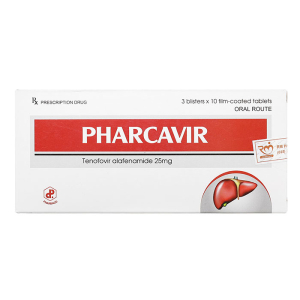 Pharcavir 25mg Pharbaco điều trị viêm gan B mạn tính 30 viên