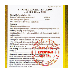 Super Liver Detox Vitatree hỗ trợ góp phần giải độc gan 100 viên