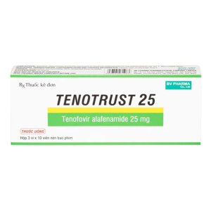 Tenotrust 25 BV Pharma điều trị viêm gan B mãn tính ở người lớn và trẻ em 30 viên