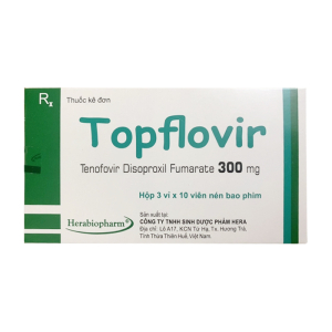 Topflovir 300mg Herabiopharm điều trị viêm gan B 30 viên