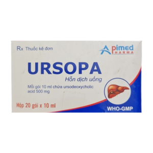 Ursopa 500mg/10ml Apimed điều trị xơ gan mật 20 gói